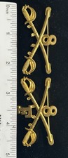 SPANISH AMERICAN WAR 8th CAVALRY TROOP F - Pair Collar Insignia. (Broken F) picture