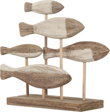Wooden Shoal of Fish Fish Sculpture Decor for Coastal Nautical Beach Ocean Lake picture