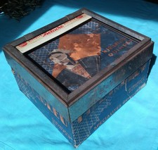 1940s FRENCH ADVERTISING SHOP DISPLAY TIN FILET BLEU DELACRE BISCUITS picture