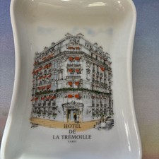 Vintage Hotel De La Tremoille Paris France porcelain dish ashtray Pillivuyt picture