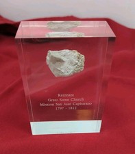 Remnant of Great Stone Church Mission San Juan Capistrano Encased In Lucite RARE picture