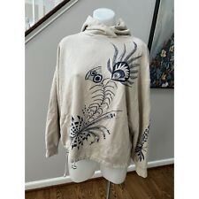 DRIES VAN NOTEN Peacock Feather Floral Print Embroidered Hoodie Size Small picture