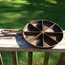 Vintage Birmingham BSR 8 Section Cast Iron Wedge CORNBREAD Skillet Pan Pat. Pend picture