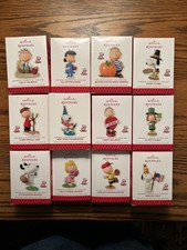 NEW - Hallmark 2013 Happiness Is Peanuts All Year Long Full Set of 12 Ornaments picture
