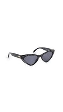 Moschino Women's Pointed Cat Eye Sunglasses, Black/Grey Blue, One Size picture