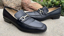 Salvatore Ferragamo Gancini Bit Men's 11D Black Leather Loafers picture