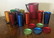 Lot of Vintage Perma Hues & West Bend Metalware Tumblers, Pitcher,  picture