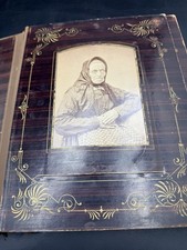 Antique Victorian Photo Album W/ Cabinet Cards Tin Types  picture