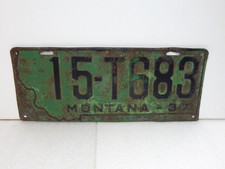 1937 MONTANA license plate, vintage antique car tag picture