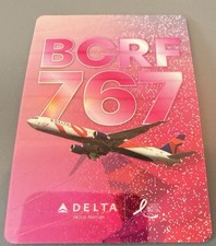 Delta BCRF 767 *Rare* Pink Plane Boeing 767-400ER Aircraft Trading Card 80 picture