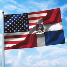 3x5 ft USA & Dominican Republic Double-Sided Flag Polyester Brass Grommets picture