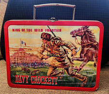 Walt Disney Official Disneyland Davy Crockett /Kit Carson Lunch Box 1955 -A GEM picture
