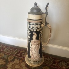 Antique Reinhold Hanke 1311 3L German Beer Stein Roman Deities Minerva 17