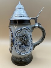 VINTAGE ORIGINAL KING HANDMADE SCHLOSS VADUZ LIECHTENSTEIN CERAMIC BEER STEIN picture