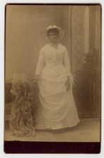 African American Bride Photo 1880 Marriage Wedding Gown Dress Cabinet Card Black picture