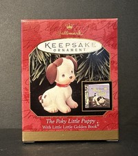 1999 Hallmark Poky Little Puppy With Little Golden Book Keepsake Ornament picture