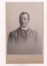 Edwardian Carte de Visite of a Handsome Young Man with Mustache from Norway #161 picture