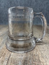 Antique 1876 Philadelphia Expo Centennial Pas And Stow clear Glass Mug-stein EUC picture