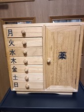 Japanese SHOWA retro Vintage Wooden medicine box Small chest W22cm picture