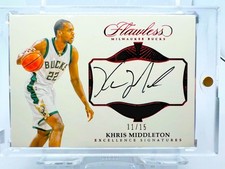 Premium Direct Autograph/15 Red Ruby Auto 16 Panini Flawless Khris Middleton NBA picture