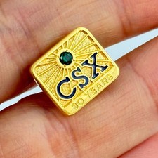 CSX Transportation 30 Years Service Pin 10K GOLD Railroad Train picture
