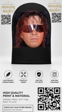 WWE Bret Hart Face Mask The Hitman Wrestling Costume Cosplay Glasses Mesh RC Opc picture