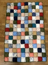 Handmade Puff Bubble Biscuit Quilt Blanket 30” Wide X 47” Long picture