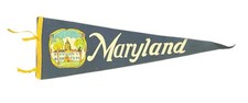 Vintage Maryland State Pennant Pennant 27in Felt Nice Graphic picture