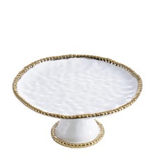 Pampa Bay Golden Salerno Round Cake Stand White 5 inches 11 x Functional Animals picture