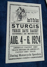 1924 STURGIS SOUTH DAKOTA MOTORCYCLE RACES POSTER picture