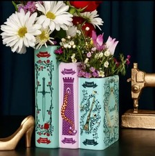 Steel Mill & Co Triple Grimm Fairy Tale Book Vase Snow White Rapunzel Cinderella picture