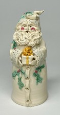 Art Pottery St Nicholas Santa Figure Spaghetti Hair Detailed Christmas Signed picture