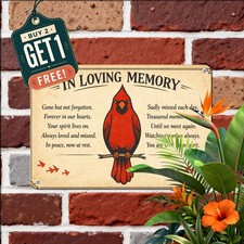 As I Sit In Heaven Red Parrot Sign Vintage Memorial Poem Animal Metal Plaque picture