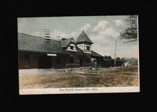 RPPC posted 1909 Pan Handle RR Depot CADIZ OH Pennsylvania Railroad picture