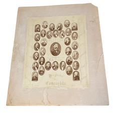 Antique 1877 Goth Gesel Alma Wisconsin Concordia Members Group Photo 10x12 Men picture