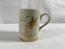 Vintage Tinkerbell Fairy Walt Disney Gallery Coffee Mug Gold Trim Tea Cup picture