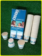 Vintage 1976 Dixie Cups Bathroom Refill 200 Cup Box Set Floral Print Collection picture
