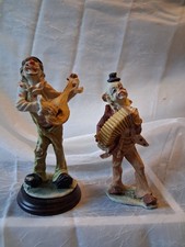 Vintage 1984 Pucci Arnart Hobo Clown Musician Figurines Mandolin Accordion Lot 2 picture