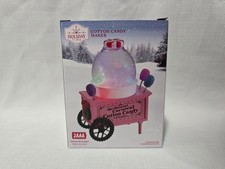 Holiday Time Light Up Cotton Candy Maker Cart Christmas Village Decor picture