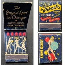 Girlie Feature Matchbook Club Trocadero Chicago IL picture