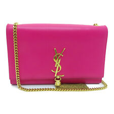 Yves Saint Laurent YSL Chain Shoulder Bag Calfskin Leather Pink picture