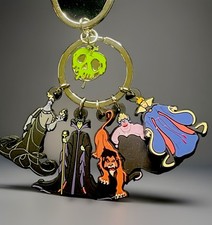 Disney Villains Keychain Keyring w/ Maleficent Hades Scar Ursula picture