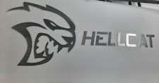 Dodge Hell Cat, Brushed Aluminum Lettering and Logo, Garage Sign, Shop, Office picture