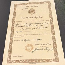 1914 WWI Imperial German Courier Pass Signed Schmidt-Dargitz picture