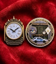 Rare Authentic President Donald J Trump NYC PPD Detail Large Challenge Coin Set picture