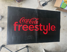 Coca-Cola 3x5 ft Freestyle Soda Advertising Sign Rubber Bar Mat Black Red picture