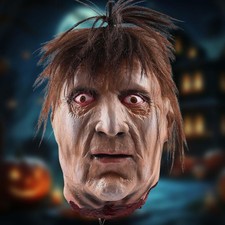 Halloween Decorations Props Scary Hanging Severed Head, Bloody Latex Zombie H... picture