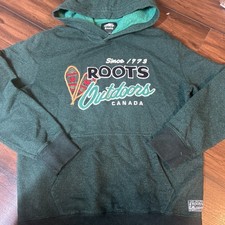 Vtg Roots Sporting Goods Canada  hoodie sweatshirt  green Sz M  picture