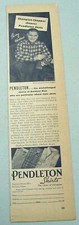 1937 Print Ad Pendleton Woolen Mills Shirts Champion Wood Chopper Perry Greene picture