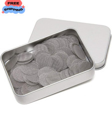 200 Pack Stainless Pipe Screens 1/2 Inch Fine Mesh Filter with Metal Tin picture